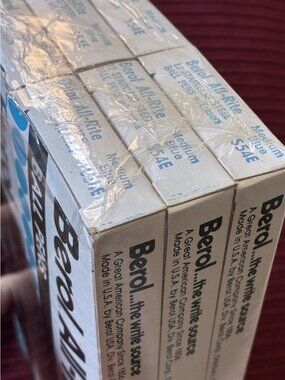 Lot of 6 Vtg Berol All Rite Ball Pens Medium Blue Ink NOS Sealed Box 72 Total